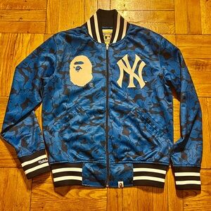 Mitchell & Ness Blue Camo Yankees Varsity Jacket